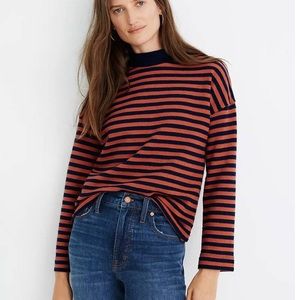 Madewell Striped Mockneck Boxy Top